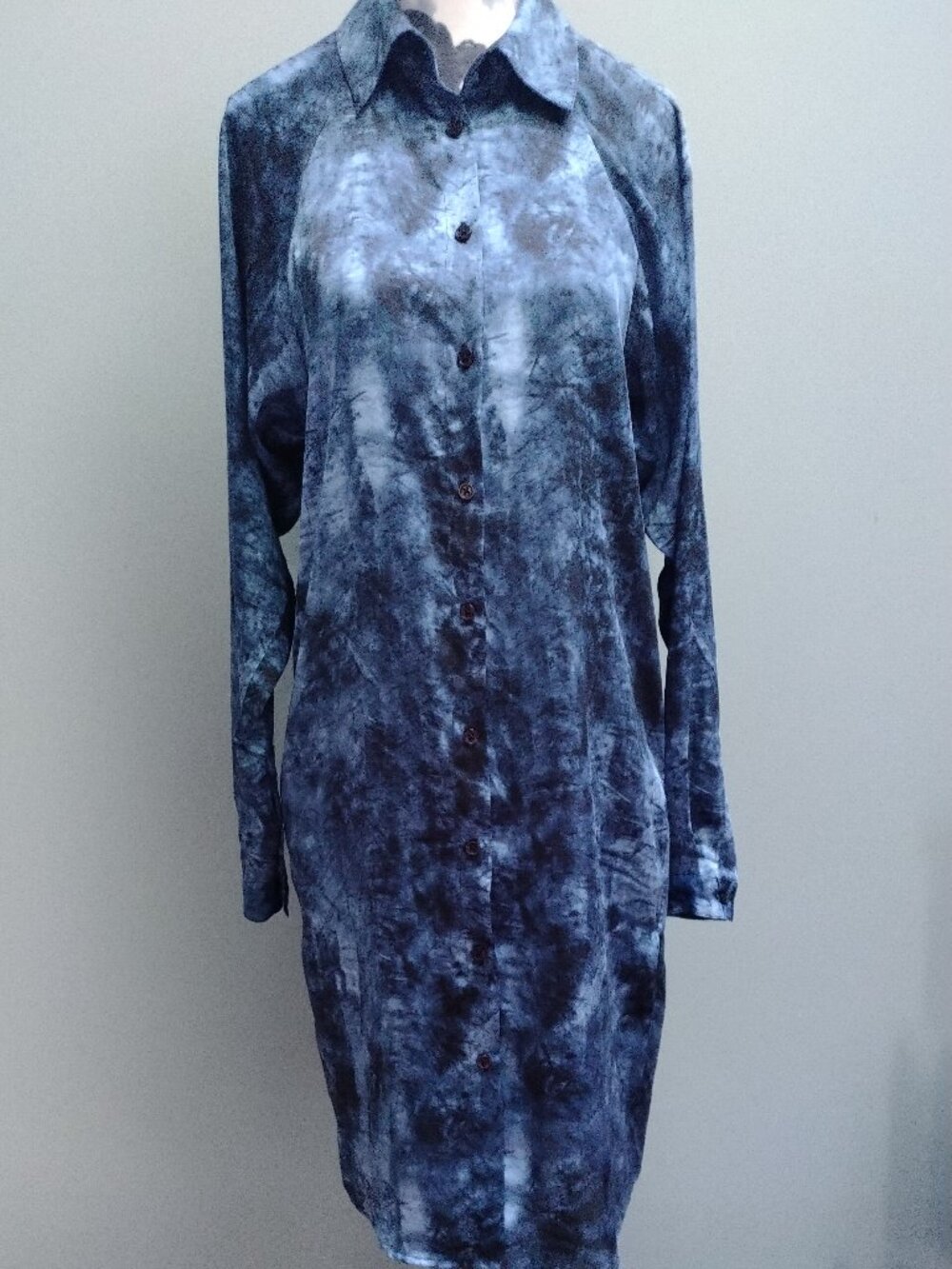 Michael Kors Blue Abstract Print Shirtdress, size XXS